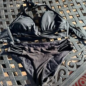Black bikini top and bottom